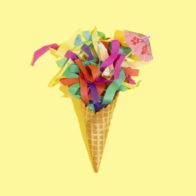 Ice cream made of colour papers